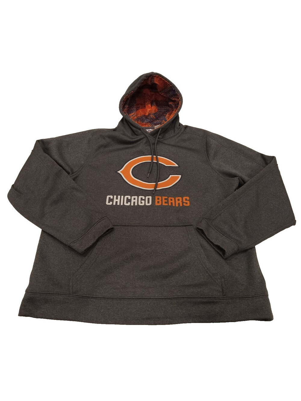 NFL Chicago Bears Hoodie Mens Medium Gray Zebra Print Lining Pullover NFL M